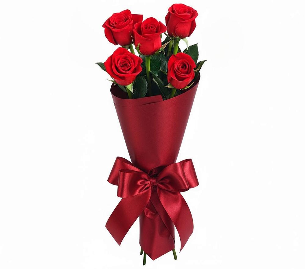 Букет 5 Красных роз Эдлесс Лав в Панино