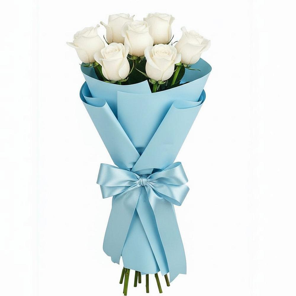 Букет 7 белых роз Проуд в Панино