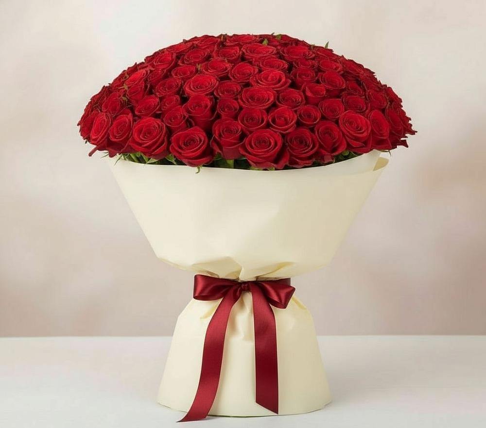 Букет 101 Красная роза Милано в Панино