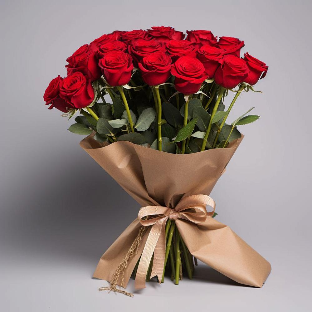 Букет 21 Красная роза Эдлесс Лав в Панино