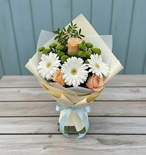 Букет цветов из:  Герберы, Розы и Хризантемы в Панино