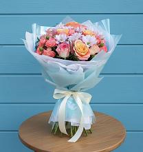 Букет цветов из:  Хризантемы и Розы в Панино